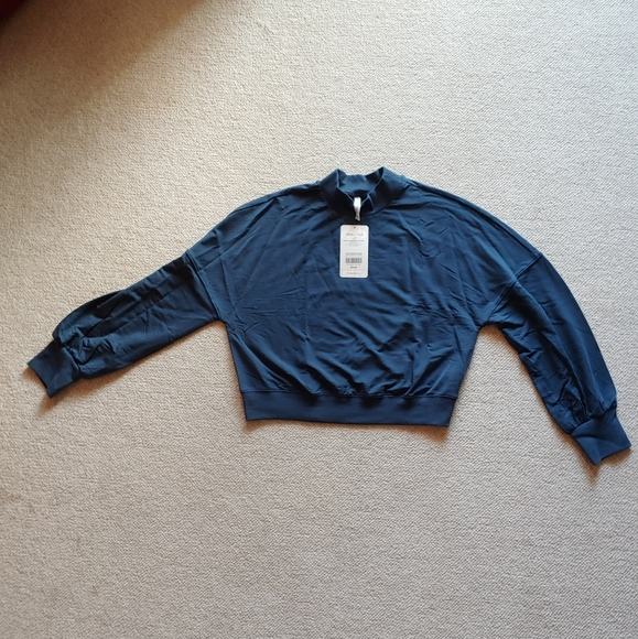 FABLETICS Samantha mock neck pull over teal - Picture 3 of 5